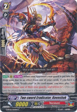 Two sword Eradicator Koenshak G BT02 050EN Common C Two sword Eradicator Koenshak G BT02 050EN Common C