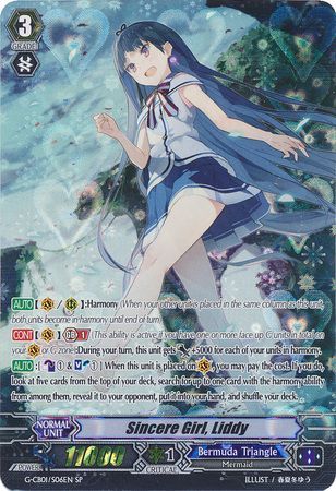 LIDDY G-CB01//006EN RR RARE CARDFIGHT VANGUARD CARD SINCERE GIRL