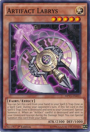 Artifact Labrys MP15 EN011 Common 1st Edition Yu Gi Oh 2015 Mega Tins MP15 Artifact Labrys MP15 EN011 Common 1st Edition Yu Gi Oh 2015 Mega Tins MP15