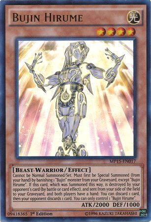 Bujin Hirume MP15 EN017 Ultra Rare 1st Edition Yu Gi Oh 2015 Mega Tins MP15 Bujin Hirume MP15 EN017 Ultra Rare 1st Edition Yu Gi Oh 2015 Mega Tins MP15