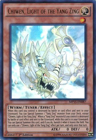 Chiwen Light of the Yang Zing MP15 EN087 Ultra Rare 1st Edition Chiwen Light of the Yang Zing MP15 EN087 Ultra Rare 1st Edition