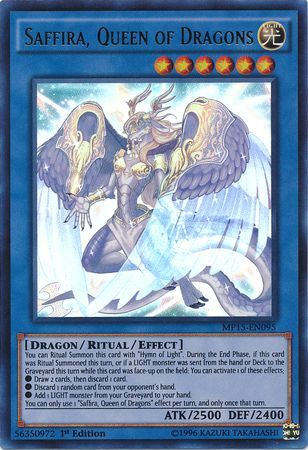 Saffira Queen of Dragons MP15 EN095 Ultra Rare 1st Edition Yu Gi Oh 2015 Mega Tins MP15 Saffira Queen of Dragons MP15 EN095 Ultra Rare 1st Edition Yu Gi Oh 2015 Mega Tins MP15