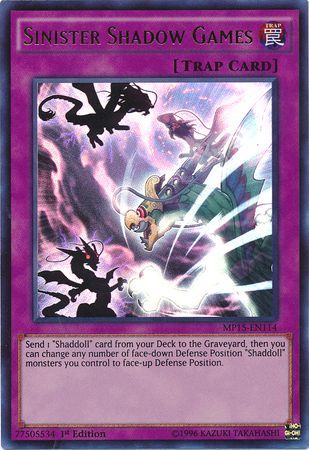 Sinister Shadow Games MP15 EN114 Ultra Rare 1st Edition Sinister Shadow Games MP15 EN114 Ultra Rare 1st Edition