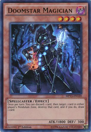 Doomstar Magician MP15 EN120 Ultra Rare 1st Edition Yu Gi Oh 2015 Mega Tins MP15 Doomstar Magician MP15 EN120 Ultra Rare 1st Edition Yu Gi Oh 2015 Mega Tins MP15