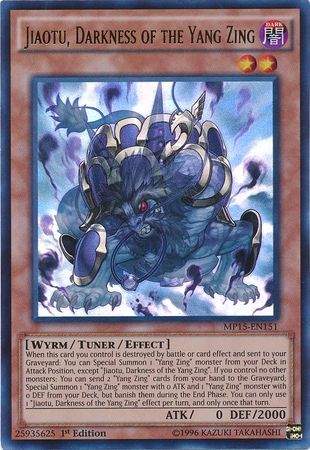 Jiaotu Darkness of the Yang Zing MP15 EN151 Ultra Rare 1st Edition Jiaotu Darkness of the Yang Zing MP15 EN151 Ultra Rare 1st Edition