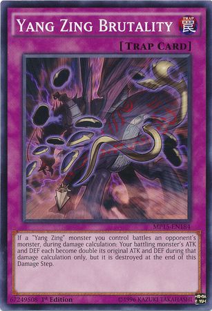 Yang Zing Brutality MP15 EN184 Common 1st Edition Yu Gi Oh 2015 Mega Tins MP15 Yang Zing Brutality MP15 EN184 Common 1st Edition Yu Gi Oh 2015 Mega Tins MP15