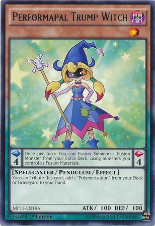 Performapal Trump Witch MP15 EN196 Rare 1st Edition Yu Gi Oh 2015 Mega Tins MP15 Performapal Trump Witch MP15 EN196 Rare 1st Edition Yu Gi Oh 2015 Mega Tins MP15
