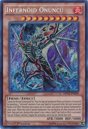 Infernoid Onuncu MP15 EN209 Secret Rare 1st Edition Infernoid Onuncu MP15 EN209 Secret Rare 1st Edition