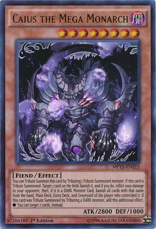 Caius the Mega Monarch MP15 EN215 Ultra Rare 1st Edition Caius the Mega Monarch MP15 EN215 Ultra Rare 1st Edition