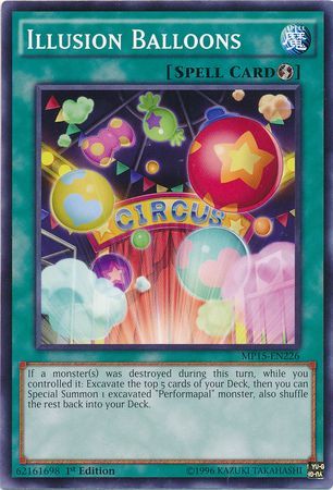 Illusion Balloons MP15 EN226 Common 1st Edition Yu Gi Oh 2015 Mega Tins MP15 Illusion Balloons MP15 EN226 Common 1st Edition Yu Gi Oh 2015 Mega Tins MP15