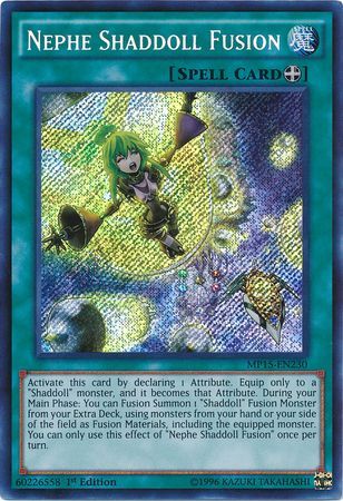 Nephe Shaddoll Fusion MP15 EN230 Secret Rare 1st Edition Nephe Shaddoll Fusion MP15 EN230 Secret Rare 1st Edition