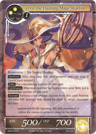 Zero the Flashing Mage Warrior MOA 010 Rare Force of Will The Millennia of Ages Singles Zero the Flashing Mage Warrior MOA 010 Rare Force of Will The Millennia of Ages Singles