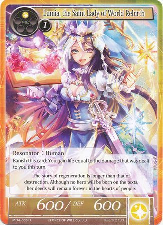 Lumia the Saint Lady of World Rebirth MOA 005 Uncommon Force of Will The Millennia of Ages Singles Lumia the Saint Lady of World Rebirth MOA 005 Uncommon Force of Will The Millennia of Ages Singles