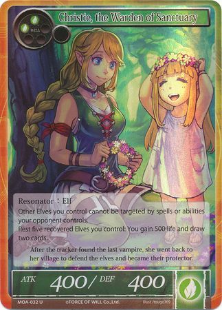 Christie the Warden of Sanctuary MOA 032 Uncommon Foil Christie the Warden of Sanctuary MOA 032 Uncommon Foil