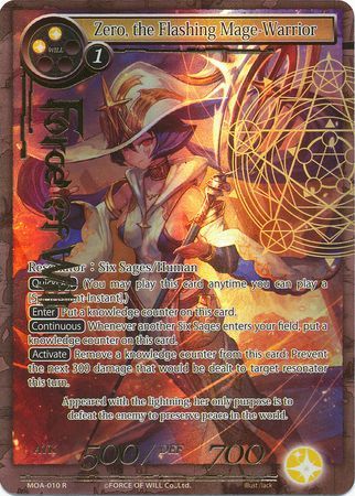 Zero the Flashing Mage Warrior MOA 010 Rare Full Art Stamped Foil Zero the Flashing Mage Warrior MOA 010 Rare Full Art Stamped Foil