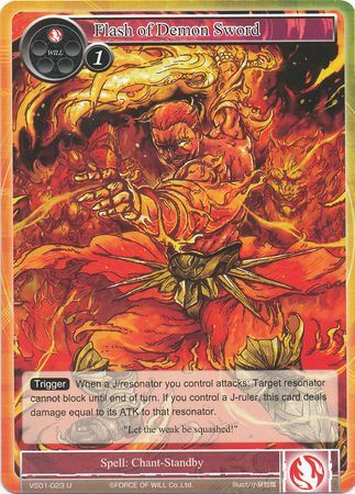 Flash of Demon Sword VS01 023 Uncommon Force of Will Starter Deck Faria the Sacred Queen and Melgis the Flame King VS01 Flash of Demon Sword VS01 023 Uncommon Force of Will Starter Deck Faria the Sacred Queen and Melgis the Flame King VS01