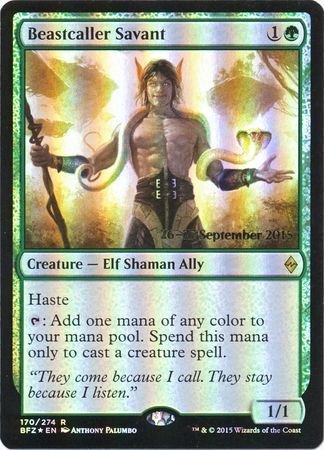 Beastcaller Savant 170 274 BFZ Prerelease Foil Promo Magic The Gathering Promo Cards Beastcaller Savant 170 274 BFZ Prerelease Foil Promo Magic The Gathering Promo Cards