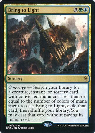 Bring to Light 209 274 BFZ Prerelease Foil Promo Magic The Gathering Promo Cards Bring to Light 209 274 BFZ Prerelease Foil Promo Magic The Gathering Promo Cards