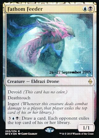 Fathom Feeder 203 274 BFZ Prerelease Foil Promo Magic The Gathering Promo Cards Fathom Feeder 203 274 BFZ Prerelease Foil Promo Magic The Gathering Promo Cards