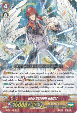 Holy Seraph Raziel G BT04 024EN Rare R G Booster Set 4 Soul Strike Against the Supreme Singles Holy Seraph Raziel G BT04 024EN Rare R G Booster Set 4 Soul Strike Against the Supreme Singles