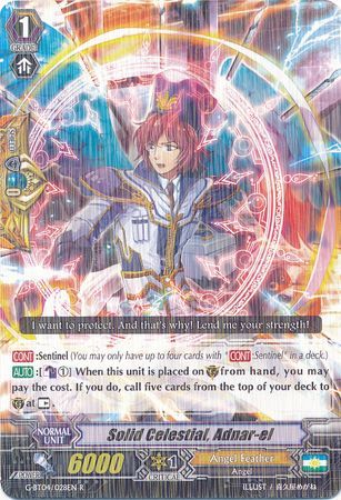 Solid Celestial Adnar el G BT04 028EN Rare R G Booster Set 4 Soul Strike Against the Supreme Singles Solid Celestial Adnar el G BT04 028EN Rare R G Booster Set 4 Soul Strike Against the Supreme Singles