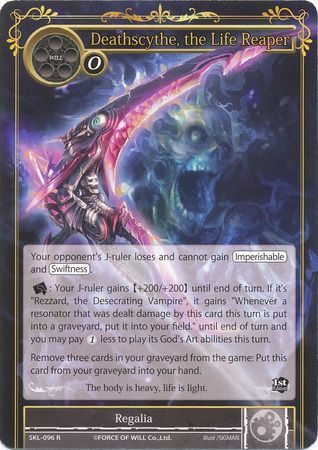 Deathscythe the Life Reaper SKL 096 Rare Deathscythe the Life Reaper SKL 096 Rare