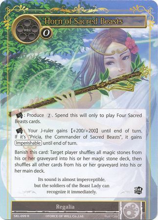 Horn of Sacred Beasts SKL 099 Rare Force of Will The Seven Kings of the Lands Singles Horn of Sacred Beasts SKL 099 Rare Force of Will The Seven Kings of the Lands Singles