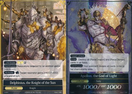 Delphinius the Knight of the Sun Apollon the God of Light S 001 Starter Force of Will Starter Deck Singles Delphinius the Knight of the Sun Apollon the God of Light S 001 Starter Force of Will Starter Deck Singles