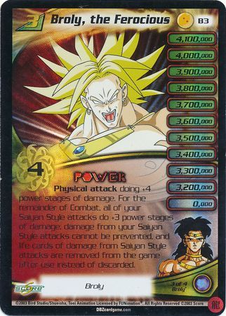 Broly the Ferocious BR3 Foil Promo Limited Dragon Ball Z GT Score Promos Broly the Ferocious BR3 Foil Promo Limited Dragon Ball Z GT Score Promos