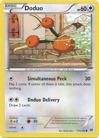 Doduo 115 162 Common XY Breakthrough Singles Doduo 115 162 Common XY Breakthrough Singles