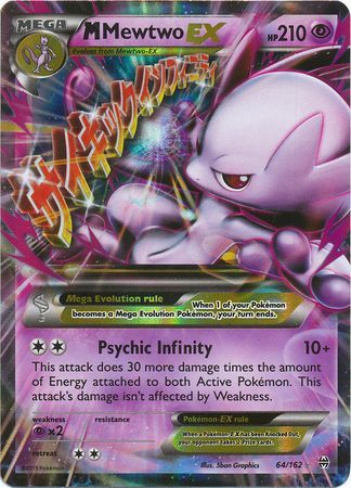 M Mewtwo X Ex pokemon card