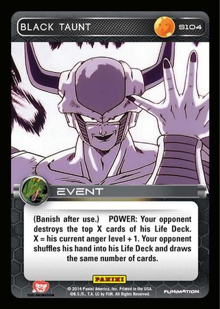 Black Taunt Starter S104 Dragon Ball Z Panini Set 1 Starter Singles Black Taunt Starter S104 Dragon Ball Z Panini Set 1 Starter Singles