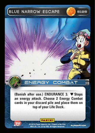 Blue Narrow Escape Starter S125 Dragon Ball Z Panini Set 1 Starter Singles Blue Narrow Escape Starter S125 Dragon Ball Z Panini Set 1 Starter Singles