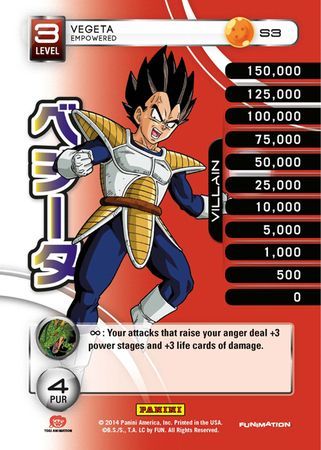 Vegeta Empowered Starter S3 Hi Tech Dragon Ball Z Panini Set 1 Starter Singles Vegeta Empowered Starter S3 Hi Tech Dragon Ball Z Panini Set 1 Starter Singles
