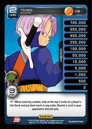 Trunks Resolved Common C5 Dragon Ball Z Panini Set 1 Singles Trunks Resolved Common C5 Dragon Ball Z Panini Set 1 Singles