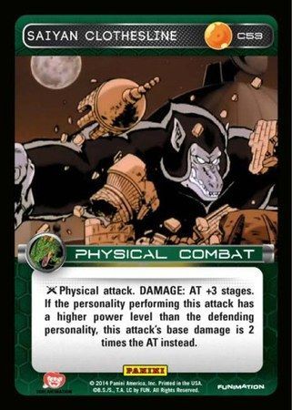Saiyan Clothesline Common C53 Dragon Ball Z Panini Set 1 Singles Saiyan Clothesline Common C53 Dragon Ball Z Panini Set 1 Singles