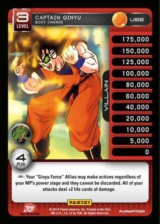 Captain Ginyu Body Change Uncommon U66 Dragon Ball Z Panini Set 1 Singles Captain Ginyu Body Change Uncommon U66 Dragon Ball Z Panini Set 1 Singles