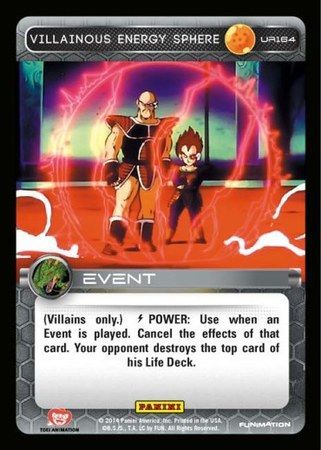 Villainous Energy Sphere Ultra Rare UR164 Dragon Ball Z Panini Set 1 Singles Villainous Energy Sphere Ultra Rare UR164 Dragon Ball Z Panini Set 1 Singles