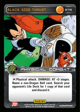 Black Side Thrust Starter S73 Foil Dragon Ball Z Panini Set 1 Starter Singles Black Side Thrust Starter S73 Foil Dragon Ball Z Panini Set 1 Starter Singles