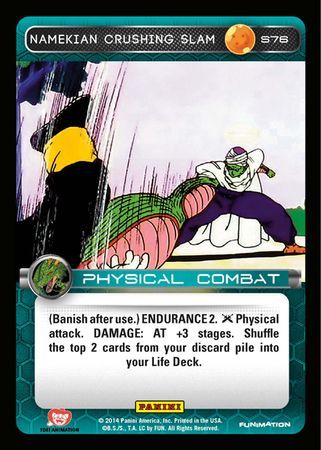 Namekian Crushing Slam Starter S76 Foil Dragon Ball Z Panini Set 1 Starter Singles Namekian Crushing Slam Starter S76 Foil Dragon Ball Z Panini Set 1 Starter Singles