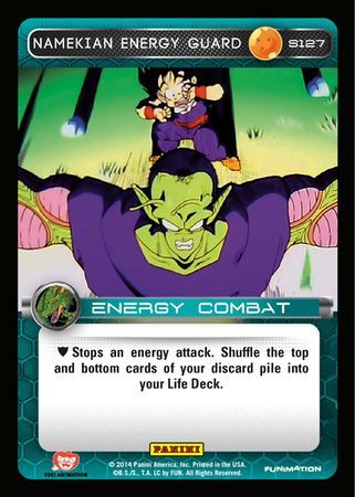 Namekian Energy Guard Starter S127 Foil Dragon Ball Z Panini Set 1 Starter Singles Namekian Energy Guard Starter S127 Foil Dragon Ball Z Panini Set 1 Starter Singles