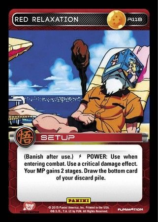 Red Relaxation Rare R118 Dragon Ball Z Panini Movie Collection Singles Red Relaxation Rare R118 Dragon Ball Z Panini Movie Collection Singles
