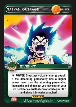 Saiyan Outrage Rare R127 Saiyan Outrage Rare R127