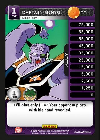 Captain Ginyu Aggressive Common C9 Foil Dragon Ball Z Panini Heroes and Villains Foil Singles Captain Ginyu Aggressive Common C9 Foil Dragon Ball Z Panini Heroes and Villains Foil Singles