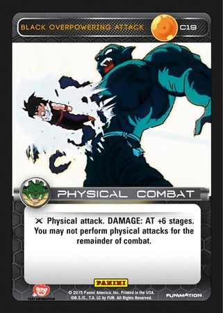 Black Overpowering Attack Common C19 Foil Dragon Ball Z Panini Heroes and Villains Foil Singles Black Overpowering Attack Common C19 Foil Dragon Ball Z Panini Heroes and Villains Foil Singles