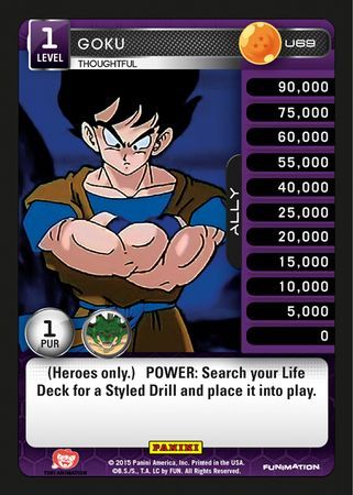 Goku Thoughtful Uncommon U69 Foil Dragon Ball Z Panini Heroes and Villains Foil Singles Goku Thoughtful Uncommon U69 Foil Dragon Ball Z Panini Heroes and Villains Foil Singles