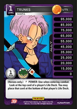 Trunks Bashful Uncommon U71 Foil Dragon Ball Z Panini Heroes and Villains Foil Singles Trunks Bashful Uncommon U71 Foil Dragon Ball Z Panini Heroes and Villains Foil Singles