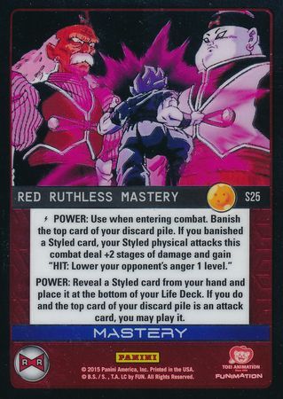 Red Ruthless Mastery Starter S25 Hi Tech Dragon Ball Z Panini Evolution Starter Singles Red Ruthless Mastery Starter S25 Hi Tech Dragon Ball Z Panini Evolution Starter Singles