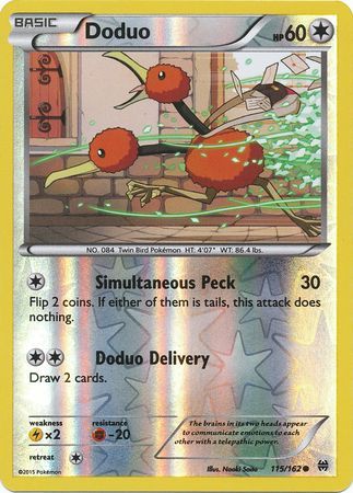 Doduo 115 162 Common Reverse Holo XY Breakthrough Reverse Holo Singles Doduo 115 162 Common Reverse Holo XY Breakthrough Reverse Holo Singles