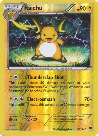 Raichu 49 162 Rare Reverse Holo XY Breakthrough Reverse Holo Singles Raichu 49 162 Rare Reverse Holo XY Breakthrough Reverse Holo Singles
